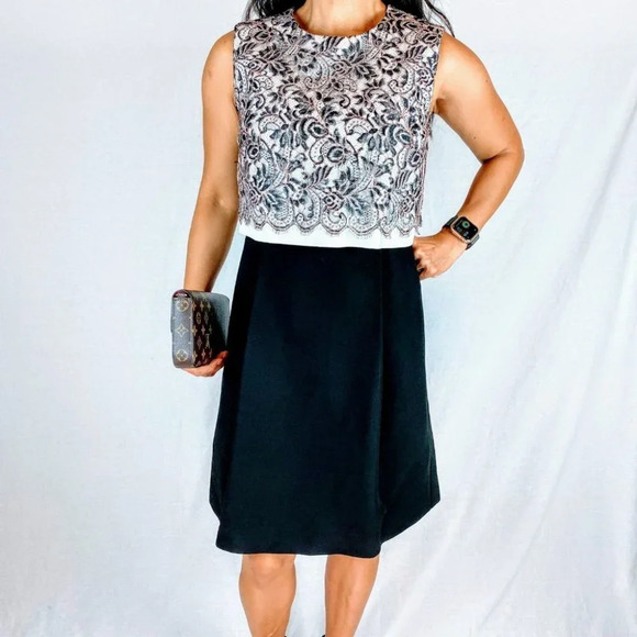 LK Bennett | Dresses | Lk Bennett Lace White Black Sheath Dress 535 |  Poshmark